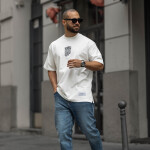 Relaxed Fit T-shirt With Print of Center